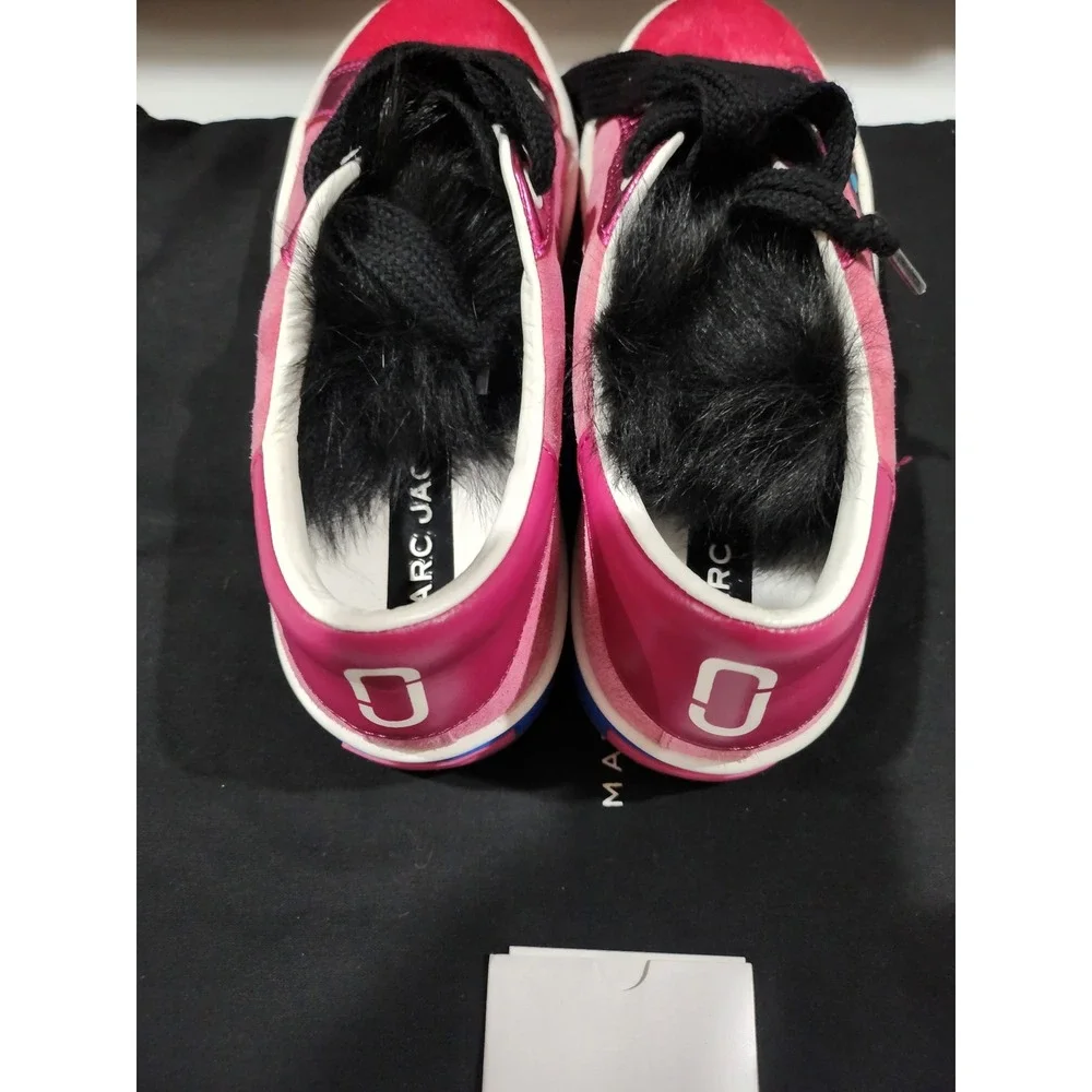 Marc Jacobs Pink Love Faux Fur Pony Hair Sneakers EU 39 US 9 Low Top Shoes
